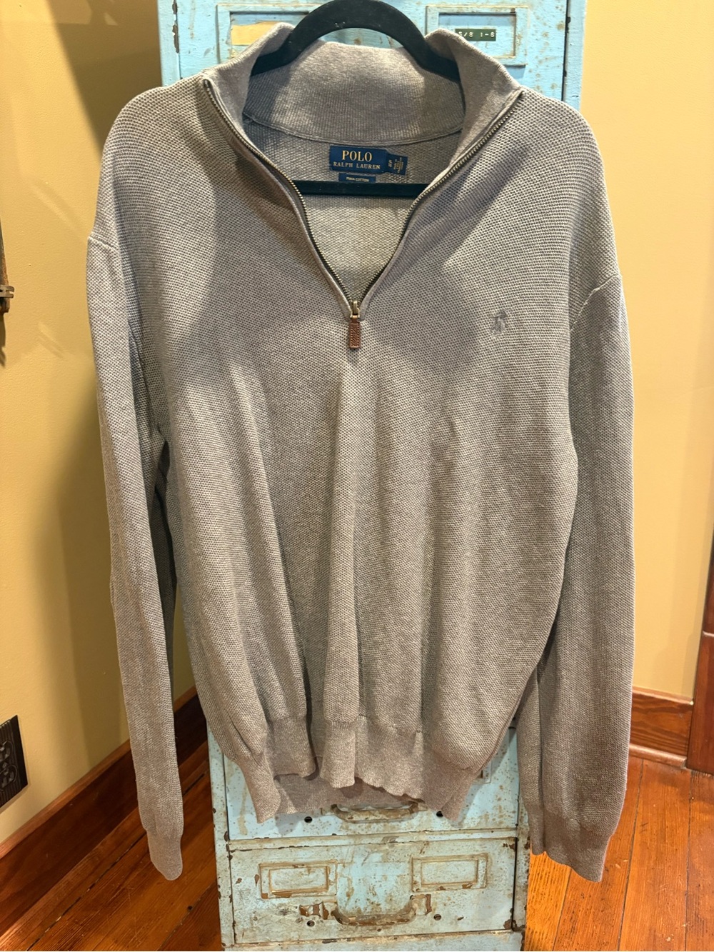 Ralph Lauren Men's Light Gray Half-Zip Sweater